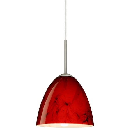 Vila Cord Pendant, Magma, Satin Nickel Finish, 1x60W Incandescent